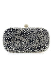 Svart Beaded Evening Clutch Bag