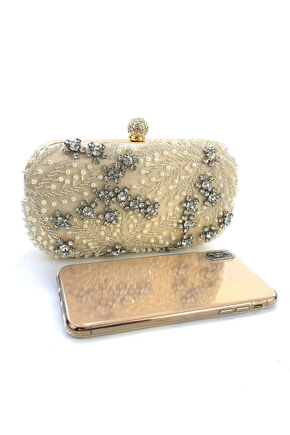 Svart Beaded Evening Clutch Bag