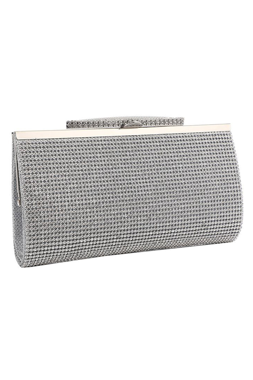 Sølv Rhinestone Evening Clutch Bag