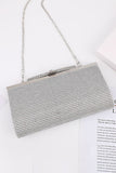 Sølv Rhinestone Evening Clutch Bag