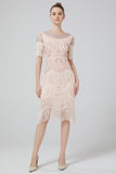 Blush Sequins 1920-talls kjole med frynser