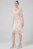 Blush Sequins 1920-talls kjole med frynser