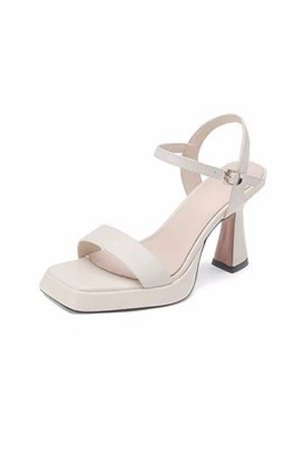 Svart åpen tå høyhælt sandal
