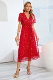 A-Line Blush Casual kjole med korte ermer