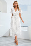 A-Line Blush Casual kjole med korte ermer