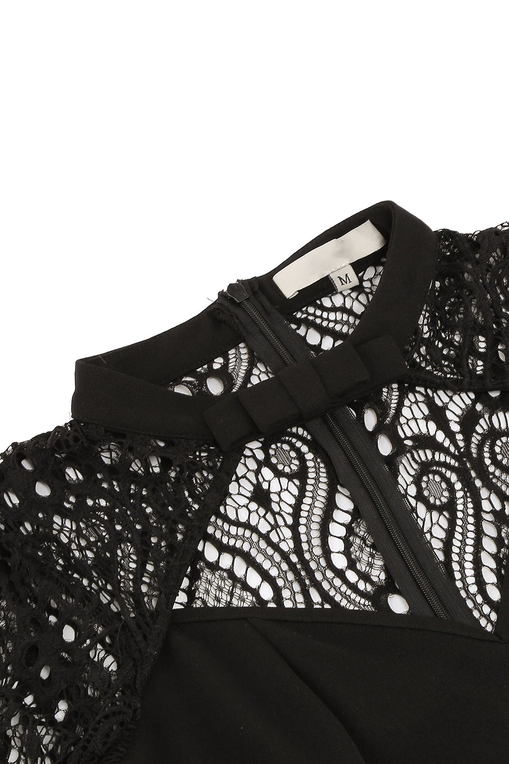 Svart En linje Lange ermer 1950-tallet Kjole med blonder