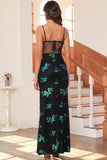 Mørkegrønn Glitter Long Prom Dress med Slit