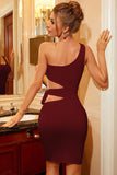 Rosa en skulder kuttet ut Bodycon Homecoming kjole