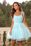 Hot Pink A Line Tylle Søt Homecoming Dress
