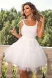 Hot Pink A Line Tylle Søt Homecoming Dress