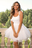 Hot Pink A Line Tylle Søt Homecoming Dress