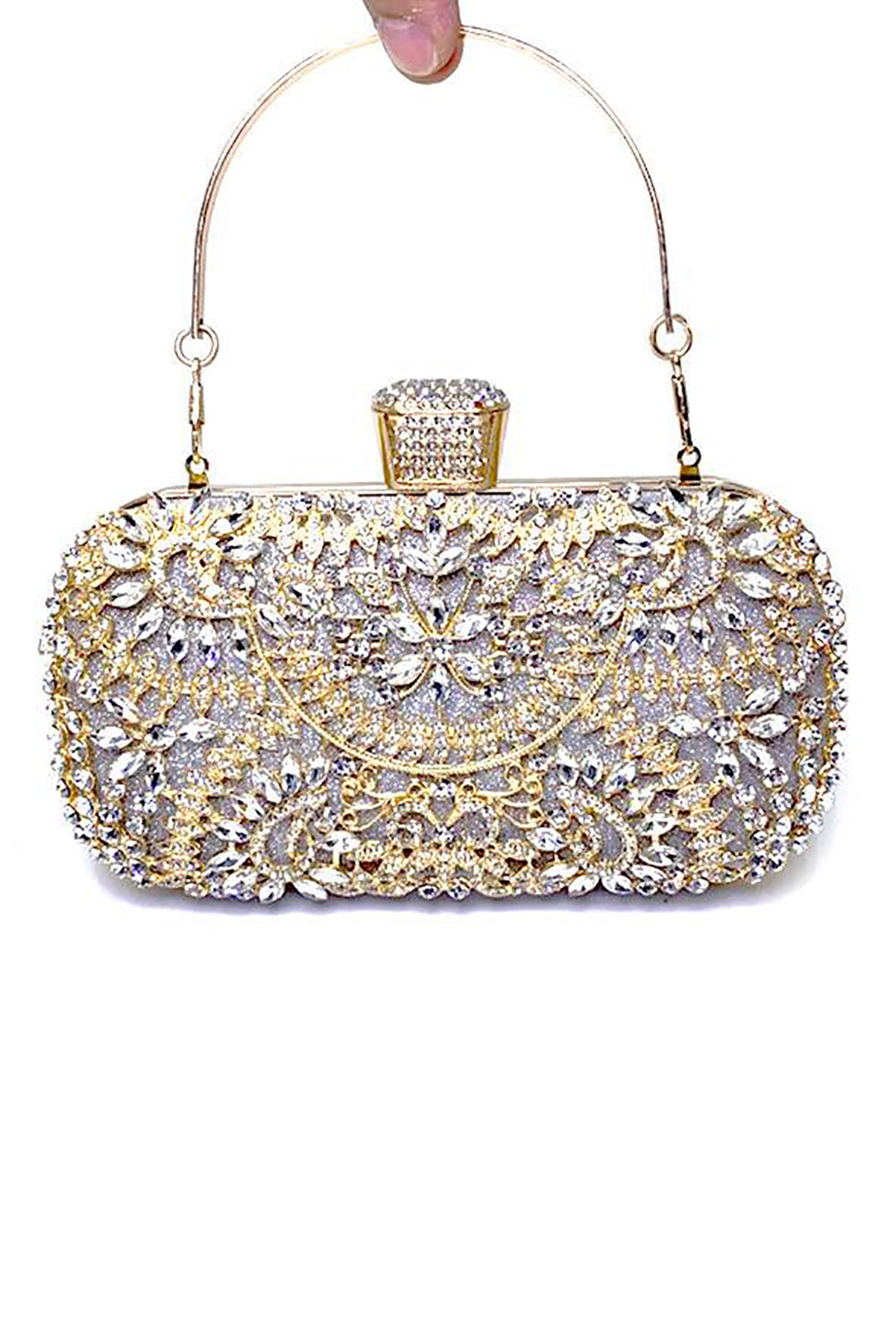 Glitrende Rhinestone Black Evening Party veske