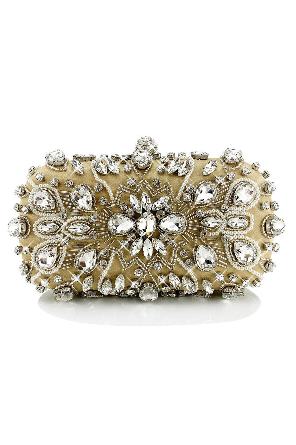 Rhinestone glitrende svart festclutchveske