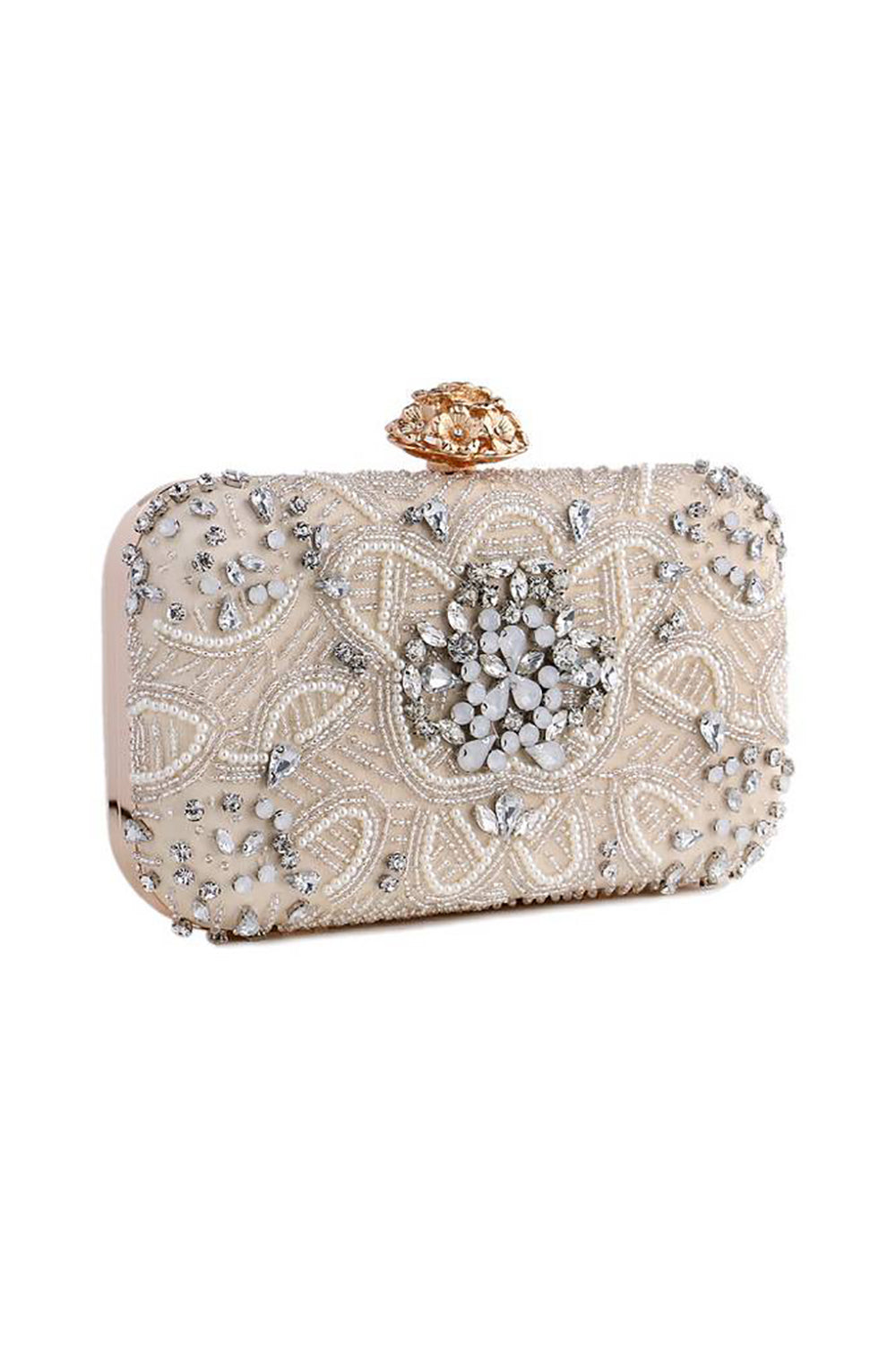 Champagne Rhinestone Pearl Party veske