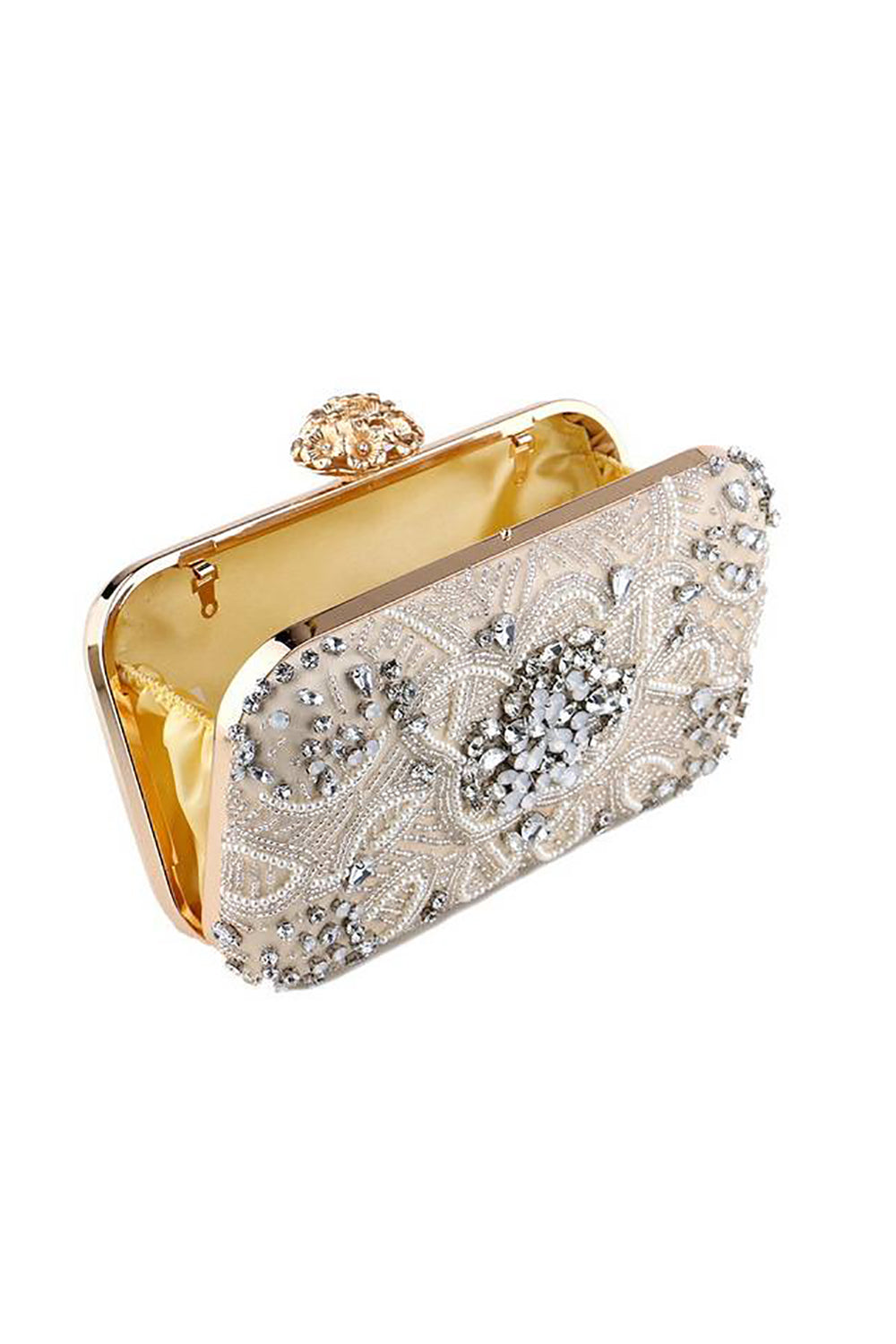 Champagne Rhinestone Pearl Party veske