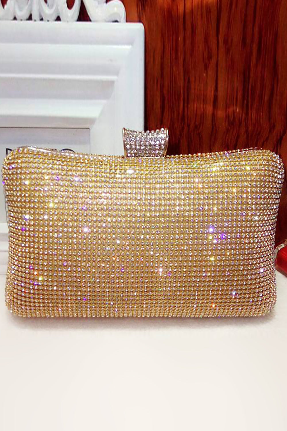 Svart Spakly Rhinestone kveldsveske