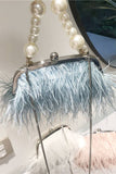 Blå dusk perle kveldsfest clutch bag