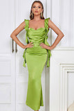 Grønn Sweetheart Neck Bodycon Long Open Back Party Dress