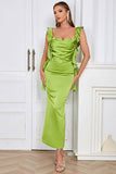 Grønn Sweetheart Neck Bodycon Long Open Back Party Dress