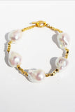 Formet Pearl Gold armbånd