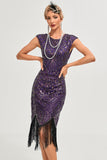 Sparkly Black Beaded Fringed 1920 -tallet Gatsby kjole