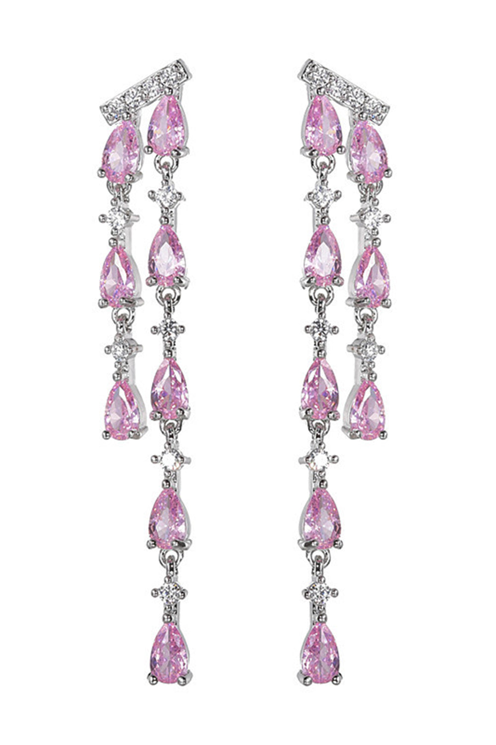 Rosa Rhinestone lange øredobber