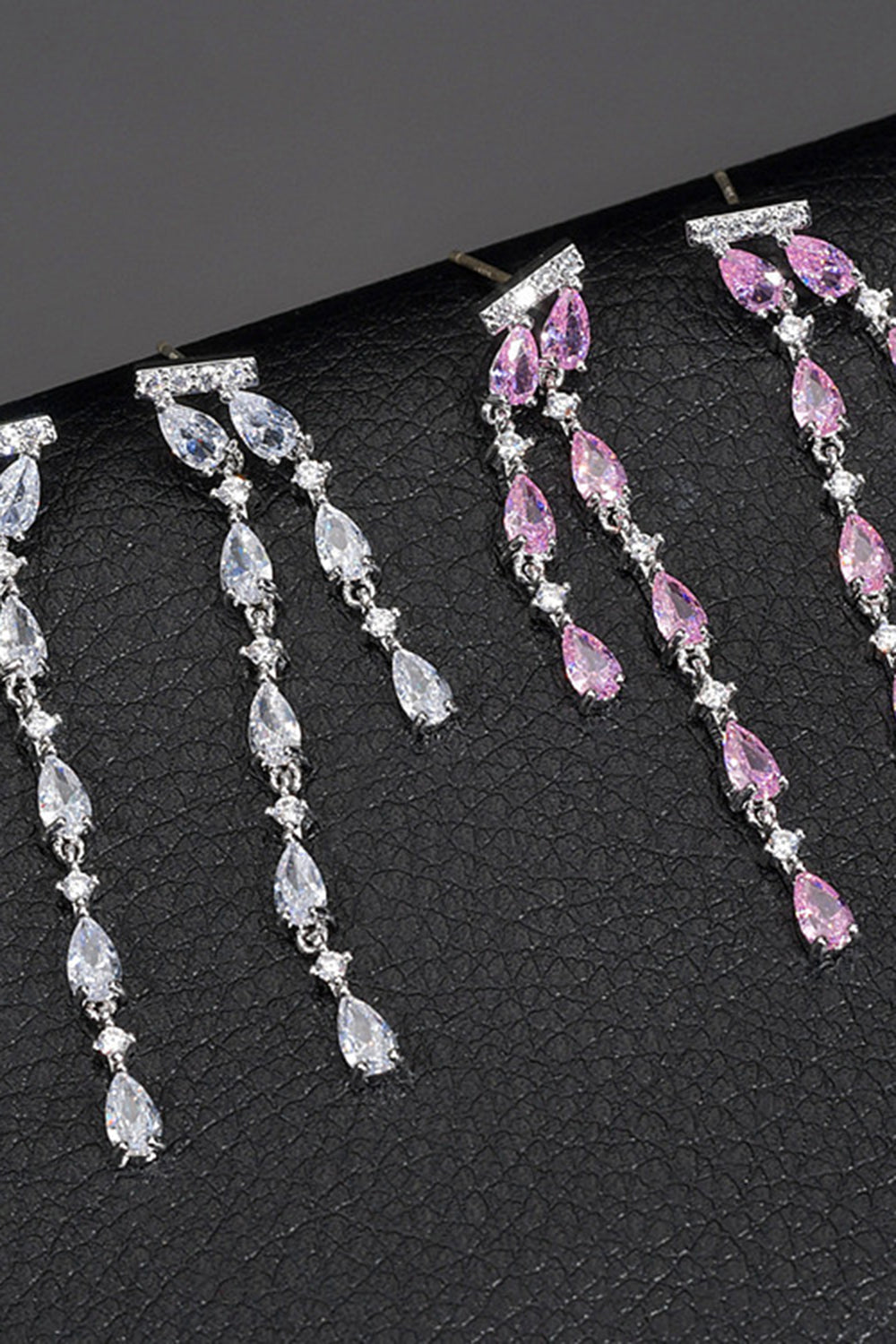 Rosa Rhinestone lange øredobber