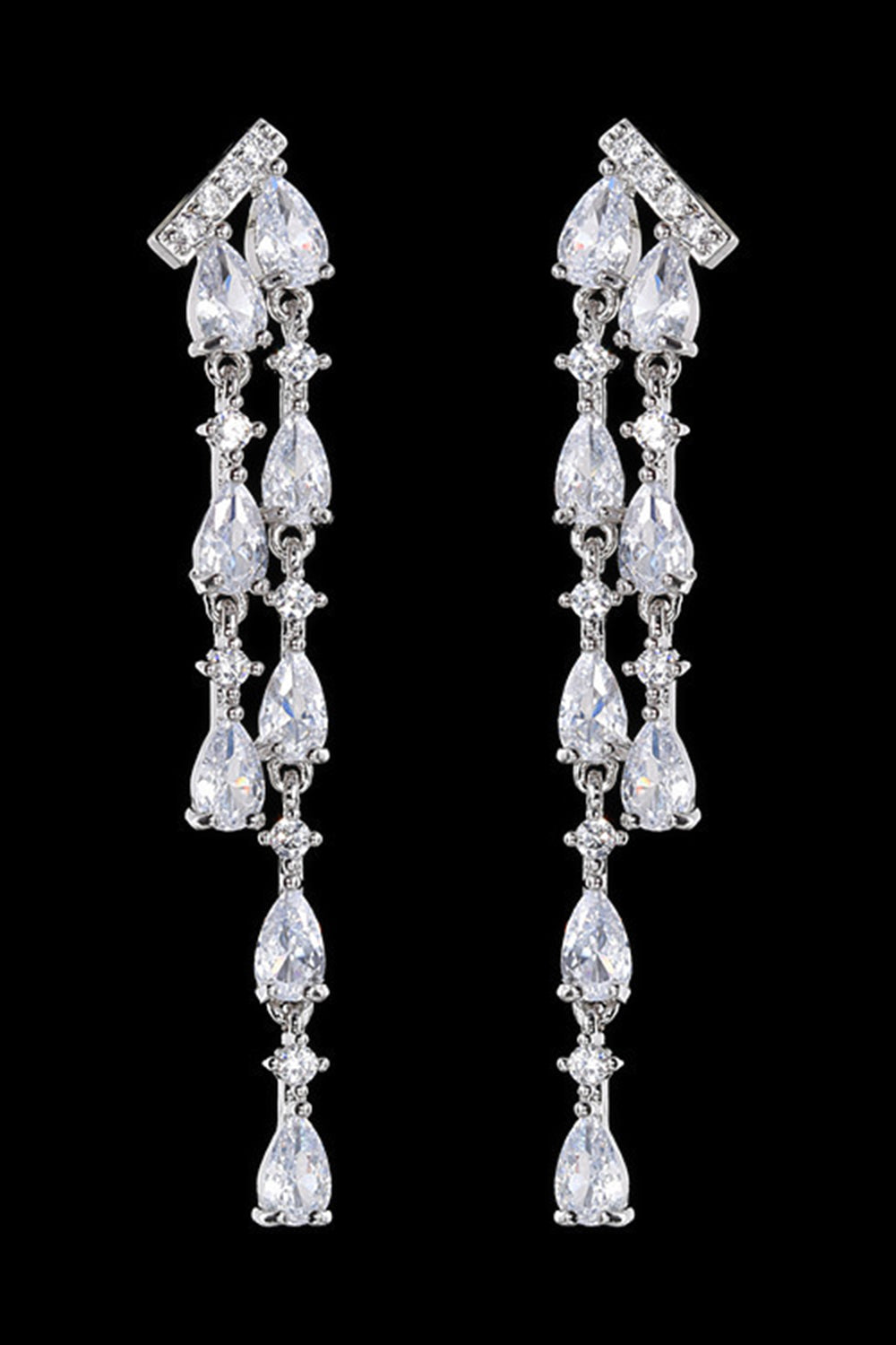 Rosa Rhinestone lange øredobber