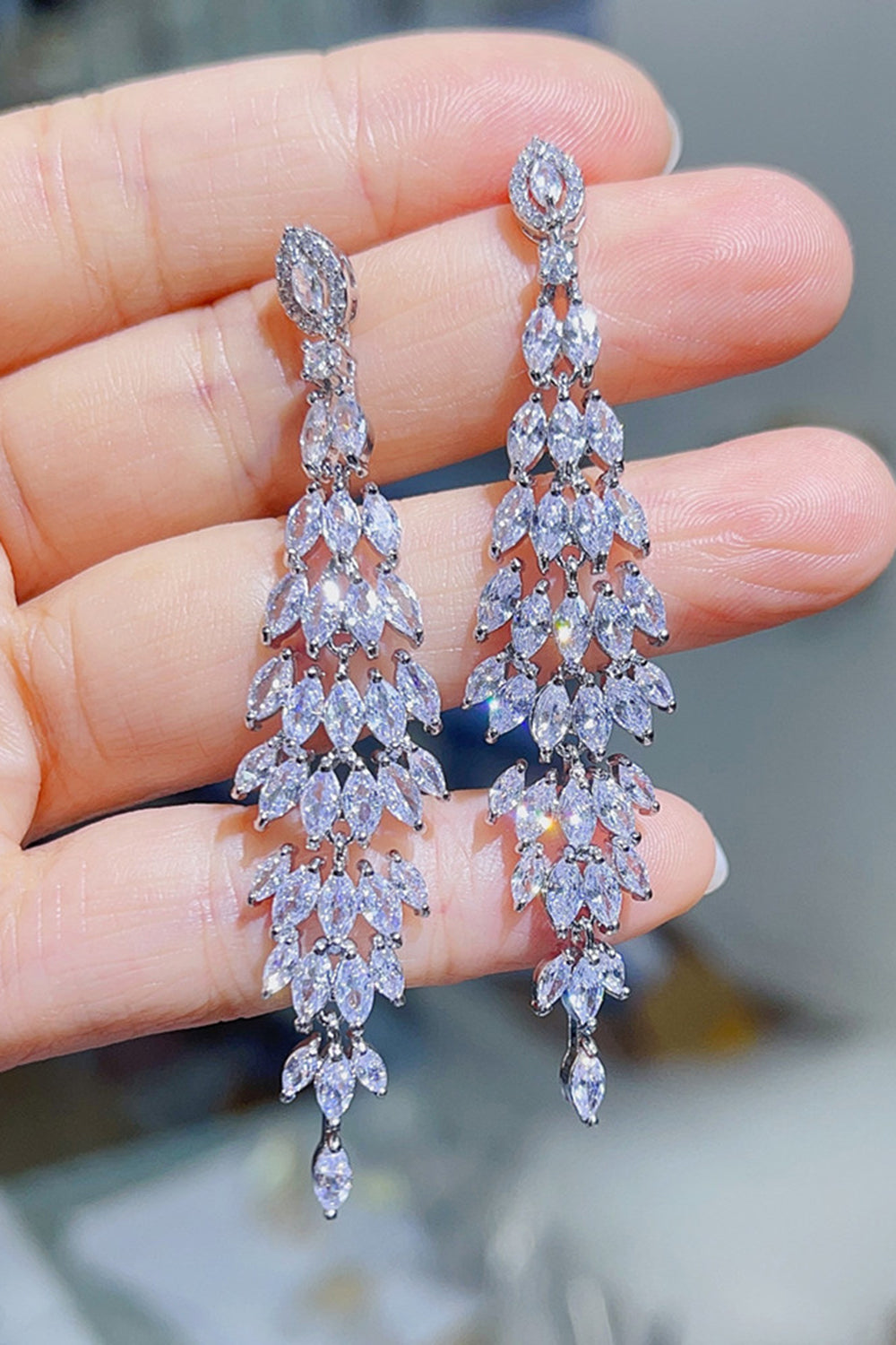 Gul Rhinestone dinglende øredobber
