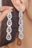 Sølv Rhinestone Long Drop øredobber