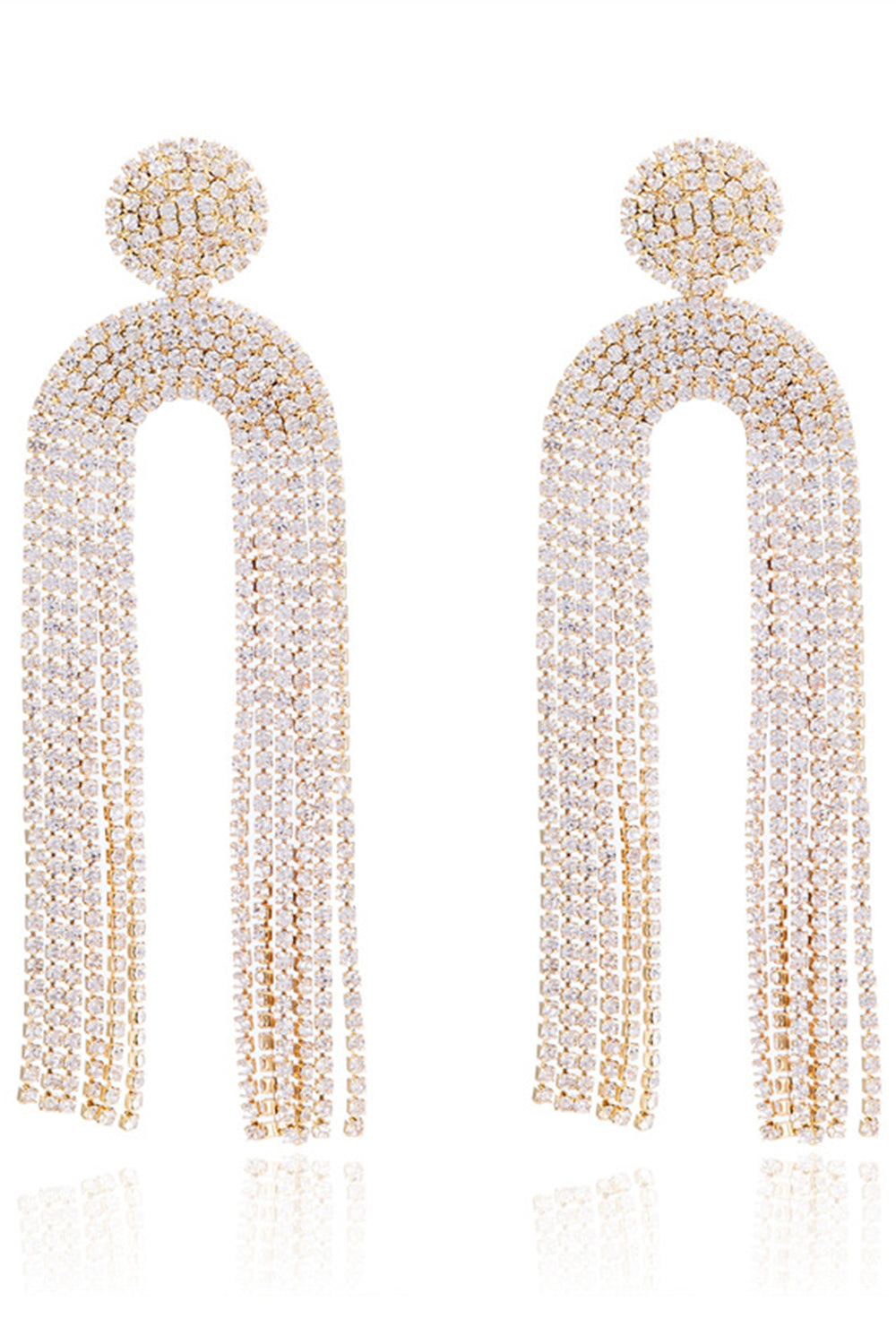 Hvite Rhinestone Drop øredobber