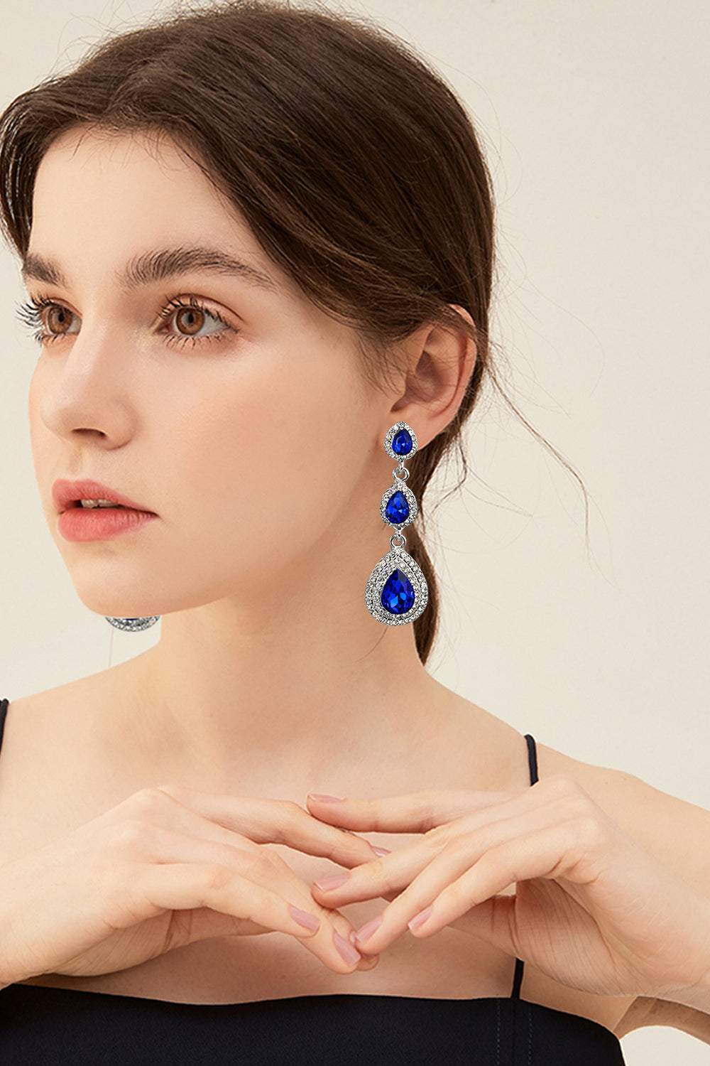 Mørkegrønne Rhinestones øredobber