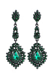 Mørkegrønne Rhinestone Dangle øredobber