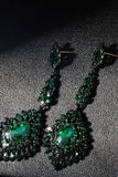 Mørkegrønne Rhinestone Dangle øredobber