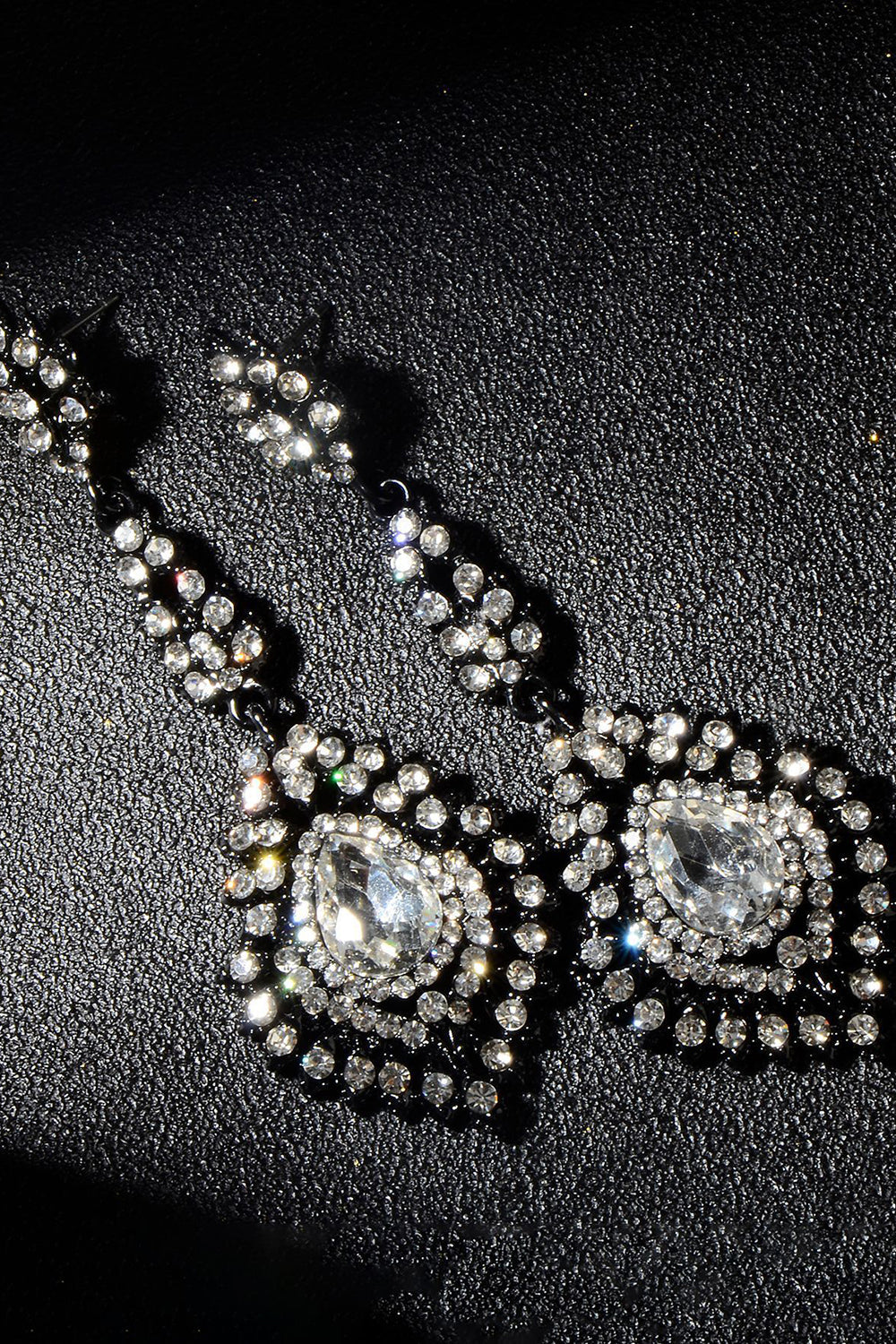 Mørkegrønne Rhinestone Dangle øredobber