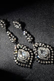 Mørkegrønne Rhinestone Dangle øredobber