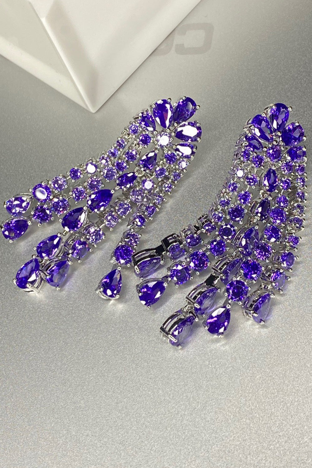 Grønne glitrende Rhinestone Drop øredobber for kvinner