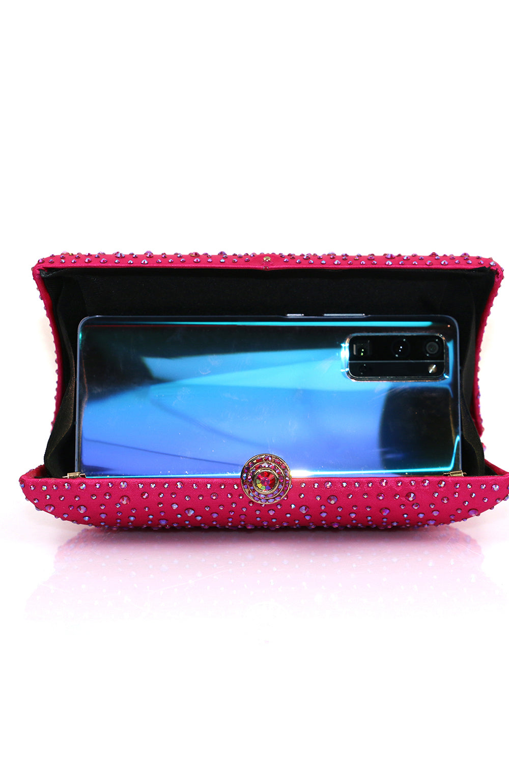 Sparkly Fuchsia Rhinestone kveldsfest veske