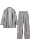 Svart Sparkly Sequin 2 Piece Kvinner Drakter