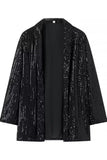Svart Sparkly Sequin 2 Piece Kvinner Drakter