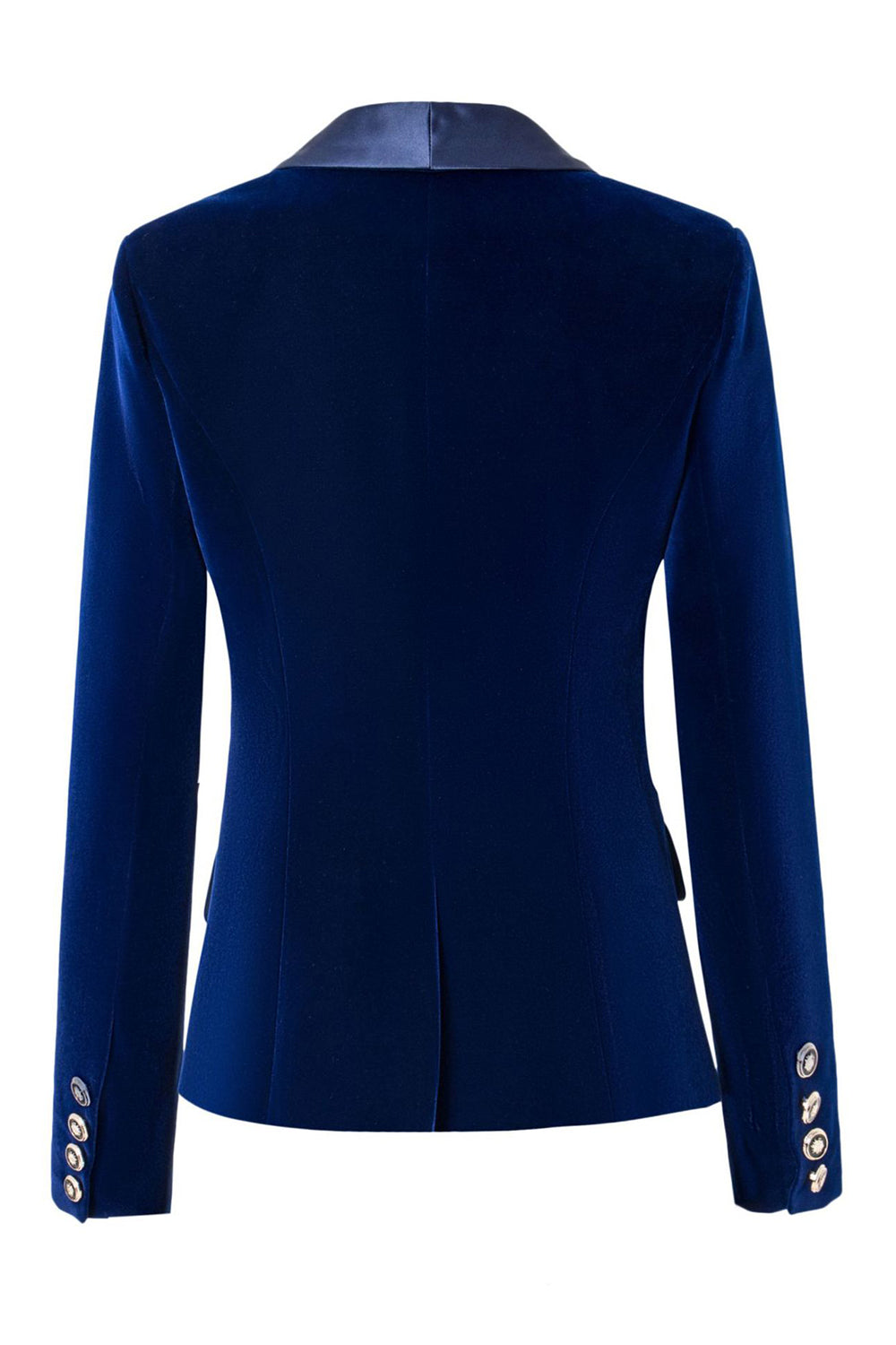 Black Slim Fit knappet Velvet Women Blazer