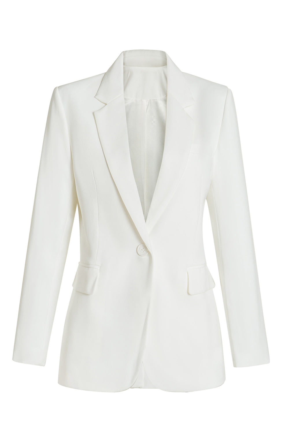 Hvit hakket jakke kvinner blazer