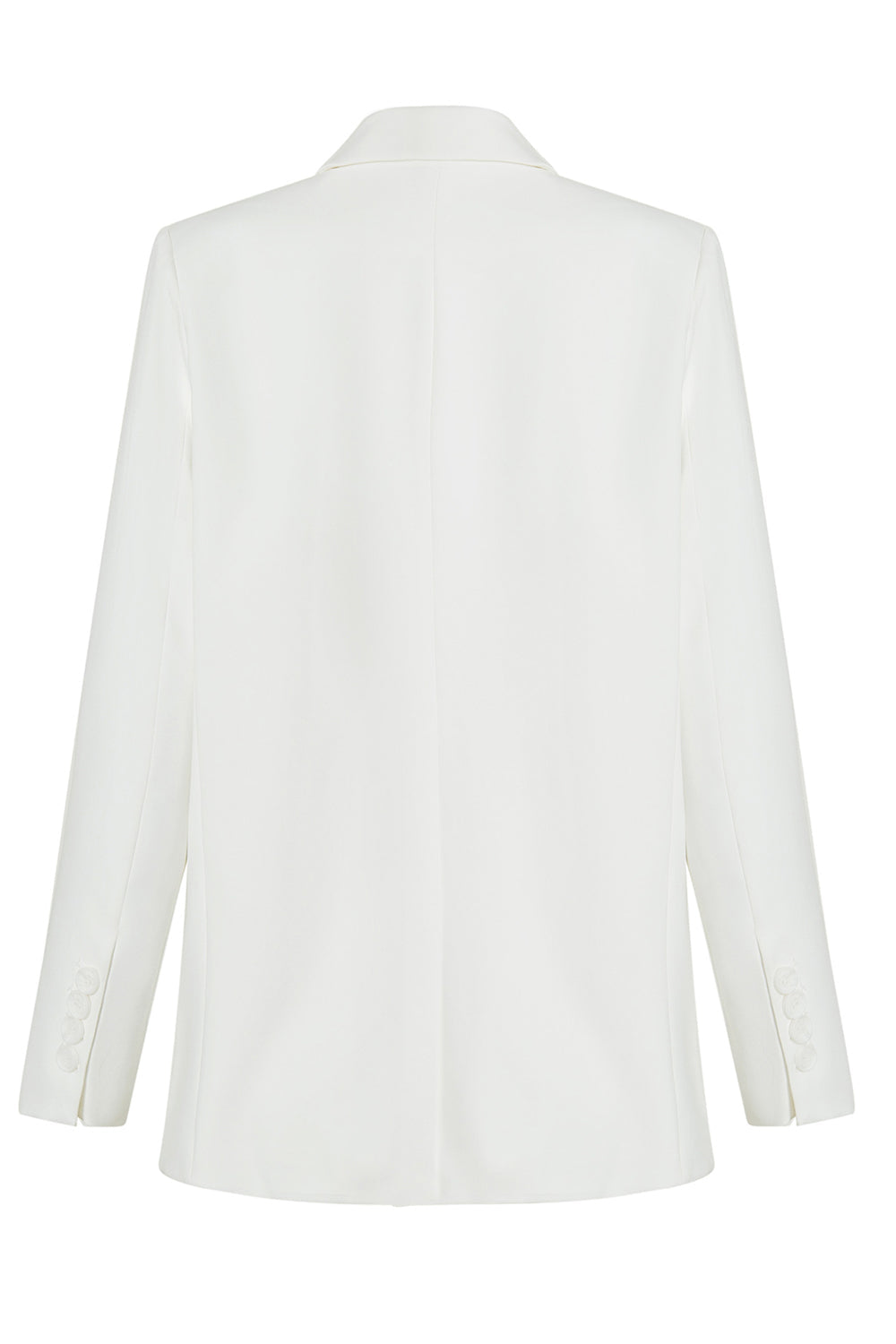 Hvit hakket jakke kvinner blazer