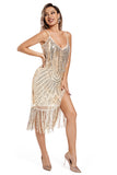 Blush Fringed Spaghetti stropper 1920 Gatsby kjole