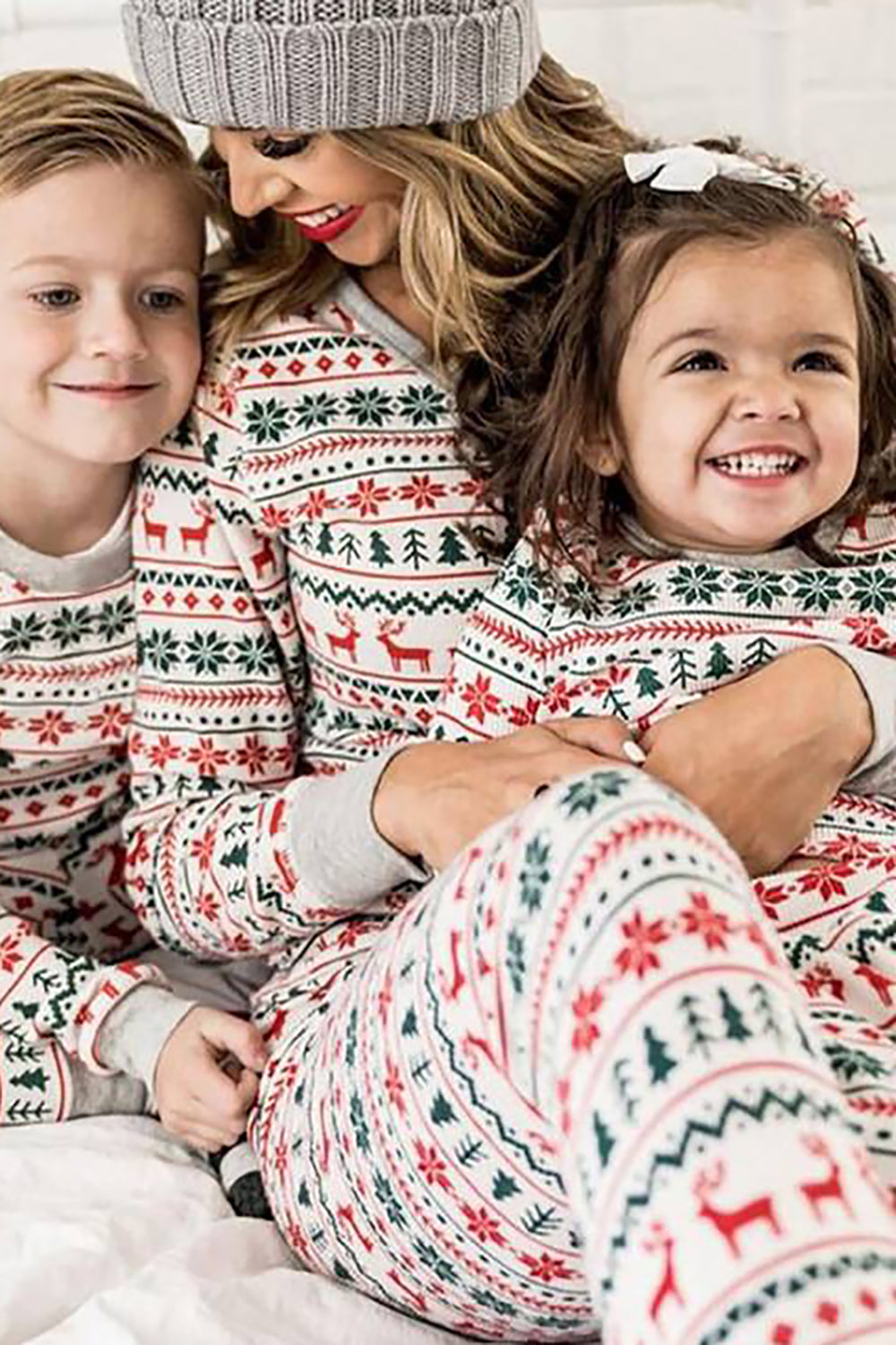 Matching pyjamas Set Grey mønster Christmas Family Pyjamas