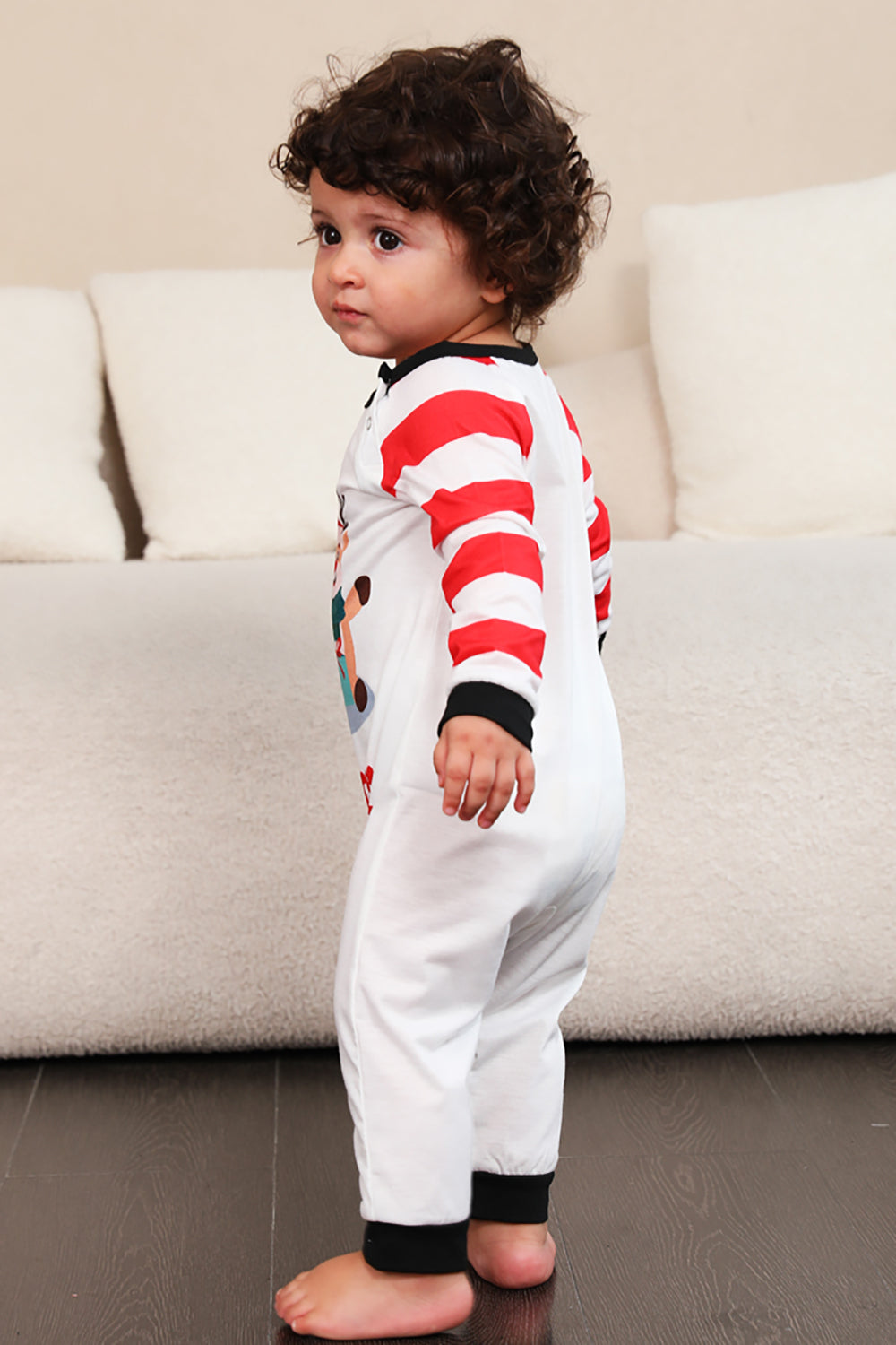 Red Stripes Snømenn Christmas Familie Pyjamas Set