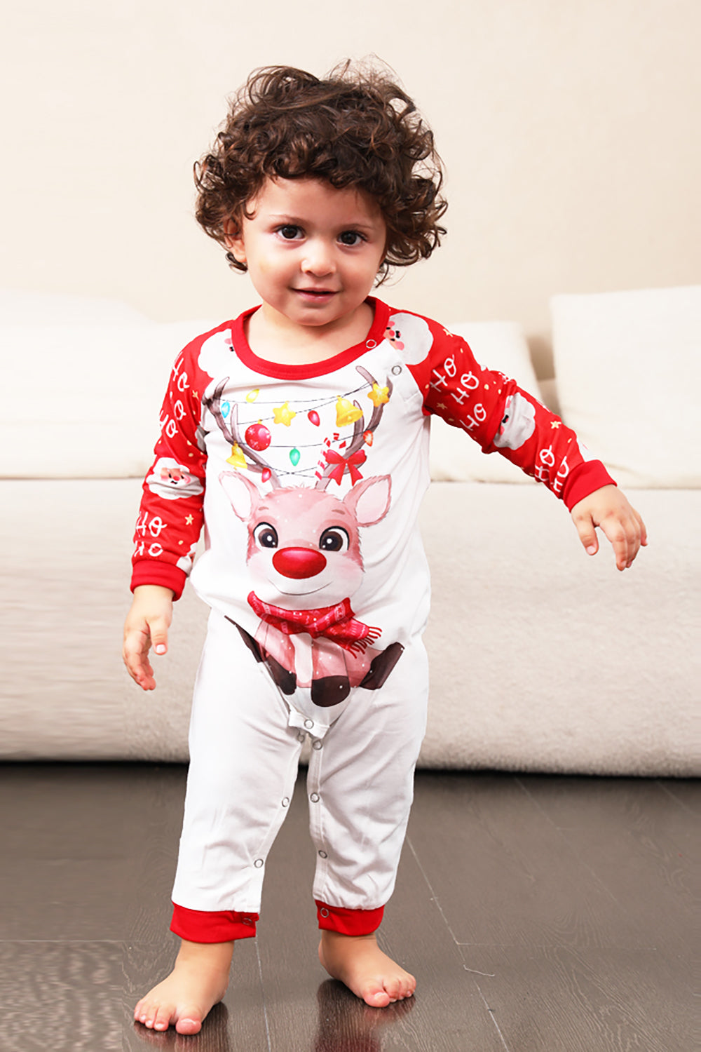 Red Deer Print Familie Christmas pyjamas