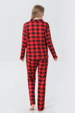 Red Plaid Christmas Family Matchende 2 stykker pyjamassett