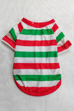 Grønne og røde striper Christmas Santa Claus Family Pyjamas Set