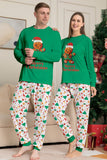 Familie Matchende pyjamas Grønn Santa Claus Print Christmas pyjamas Set